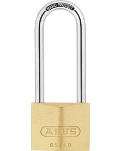 ABUS 65/40HB63 Brass Key Differed Long Shackle Brass Padlock 65 Size 40mm