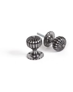 From The Anvil 83561 Natural Smooth Flower Mortice Knob Set