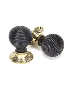 From The Anvil 83574 Ebony & Aged Brass Beehive Mortice/Rim Knob Set