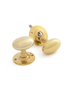 From The Anvil 83627 Polished Brass Oval Mortice/Rim Knob Set
