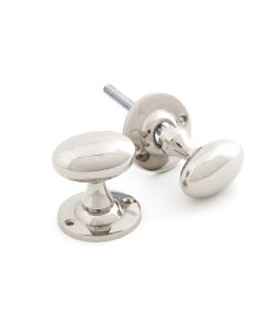 From The Anvil 83629 Polished Nickel Oval Mortice/Rim Knob Set