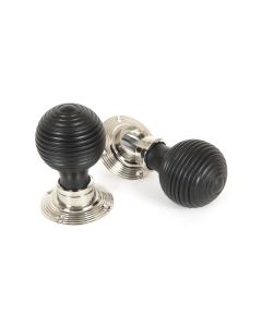 From The Anvil 83634 Ebony and PN Beehive Mortice/Rim Knob Set