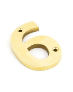 From The Anvil 83716 Polished Brass Numeral 6