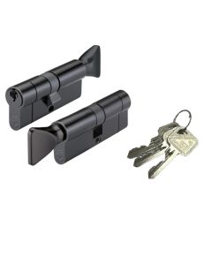 Eurospec CYB74370BK Mp5 70Mm Euro Cylinder & Turn - Ka - (Architectural) Black