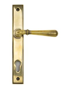 From The Anvil 91413 Aged Brass Newbury Slimline Lever Espag. Lock Set