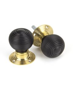 From The Anvil 91762 Ebony and PB Cottage Mortice/Rim Knob Set - Small
