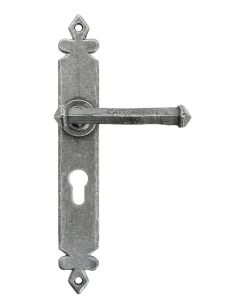 From The Anvil 92063 Pewter Tudor Lever Euro Lock Set