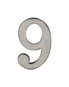 Heritage Brass C1568 9-SN Numeral 9 Self Adhesive 51mm (2) Satin Nickel finish