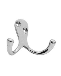 Carlisle Brass AA27CP Victorian - Double Robe Hook 51mm Polished Chrome