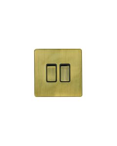 Eurolite Ab2Swb 2 Gang 10Amp 2Way Switch Flat Concealed Antique Plate Matching Rockers