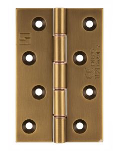 Simonswerk 1250CE Double Phosphor Bronze Washered Brass Butt Hinge CE marked FD30 fire rated 100mmx 75mm c/w Screws Antique Brass