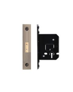 IRONZONE Architectural 3 Lever Dead Lock 76mm with 57mm Backset Antique Brass