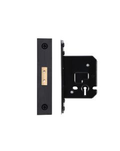 IRONZONE Architectural 3 Lever Dead Lock 64mm with 45mm Backset Black