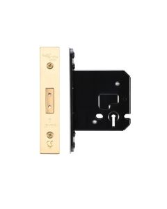 IRONZONE Architectural 3 Lever Dead Lock 76mm with 57mm Backset Satin Brass
