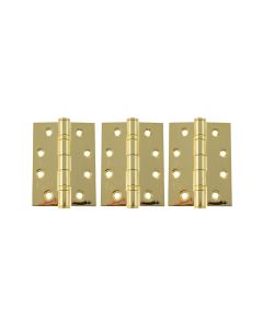 Atlantic Ball Bearing Hinges Grade 13 Fire Rated 4" x 3" x 3mm set of 3 - Polished Brass AH1433EB(3)