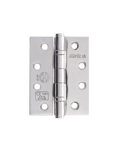 Atlantic Ball Bearing Hinges Grade 13 Fire Rated 4" x 3" x 3mm - Polished Stainless Steel