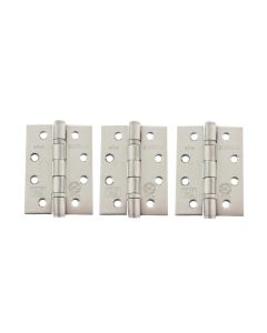 Atlantic Ball Bearing Hinges Grade 13 Fire Rated 4" X 3" X 3mm set of 3 - Satin Stainless Steel AH1433SSS(3)