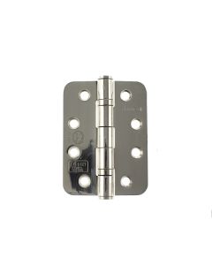 Atlantic Radius Corner Ball Bearing Hinges 4" X 3" X 3mm set of 3 - Polished Stainless Steel AHR1433PSS(3)