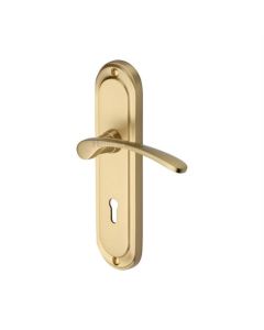 Heritage Brass AMB6200-SB Door Handle Lever Lock Ambassador Design Satin Brass Finish