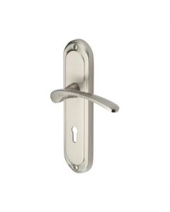 Heritage Brass AMB6200-SN Door Handle Lever Lock Ambassador Design Satin Nickel finish