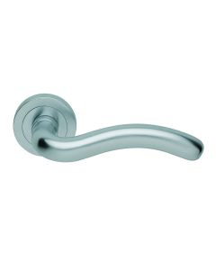 Manital AQ8SC Squiggle Lever On Concealed Fix Round Rose Csa (Satin Chrome)  51mm Satin Chrome
