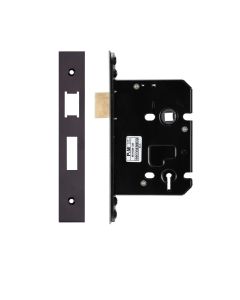 IRONZONE Architectural 3 Lever Sash Lock 76mm with 57mm Backset Reversable Latch Black