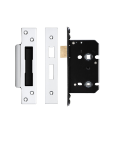 IRONZONE Architectural Bathroom Sash Lock 64mm with 45mm Backset Reversable Latch Polished Stainless Steel