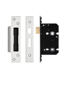 IRONZONE Architectural Bathroom Sash Lock 64mm with 45mm Backset Reversable Latch Satin Stainless Steel