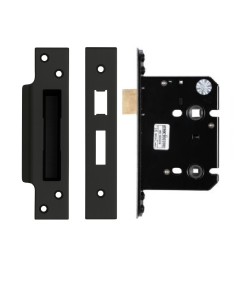 IRONZONE Architectural Bathroom Sash Lock 76mm with 57mm Backset Reversable Latch Black