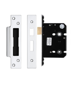 IRONZONE Architectural Bathroom Sash Lock 76mm with 57mm Backset Reversable Latch Polished Stainless Steel