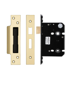 IRONZONE Architectural Bathroom Sash Lock 76mm with 57mm Backset Reversable Latch Satin Brass