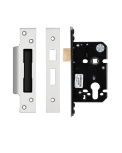 IRONZONE Architectural Euro Profile Sash Lock 64mm with 45mm Backset Reversable Latch Satin Stainless Steel