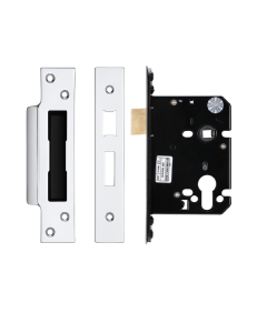 IRONZONE Architectural Euro Profile Sash Lock 76mm with 57mm Backset Reversable Latch Polished Stainless Steel