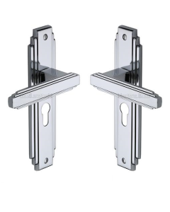 Heritage Brass AST5948-PC Door Handle Euro Profile Astoria Design Polished Chrome finish