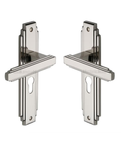 Heritage Brass AST5948-PNF Door Handle Euro Profile Astoria Design Polished Nickel finish
