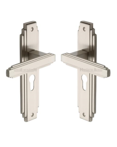 Heritage Brass AST5948-SN Door Handle Euro Profile Astoria Design Satin Nickel finish