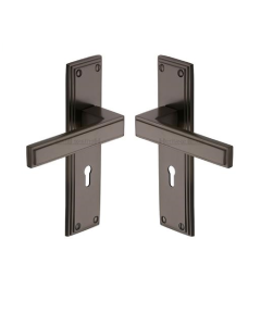 Heritage Brass ATL5700-MB Door Handle Lever Lock Atlantis Design Matt Bronze finish