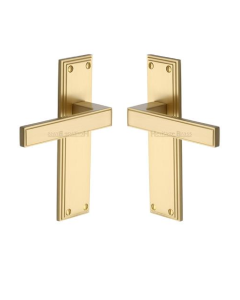 Heritage Brass ATL5710-SB Door Handle Lever Latch Atlantis Design Satin Brass finish