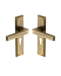 Heritage Brass ATL5748-AT Door Handle Euro Profile Atlantis Design Antique finish