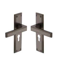 Heritage Brass ATL5748-MB Door Handle Euro Profile Atlantis Design Matt Bronze finish