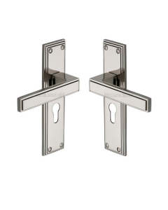 Heritage Brass ATL5748-PNF Door Handle Euro Profile Atlantis Design Polished Nickel finish