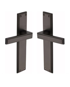 Heritage Brass Atlantis Long Door Handle on Latch Plate Matt Bronze ATL6710-MB