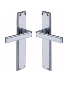 Heritage Brass Atlantis Long Door Handle on Latch Plate Polished Chrome ATL6710-PC