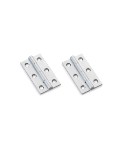 Alexander And Wilks Solid Drawn Cabinet Brass Butt Hinge 2"(51mm) Satin Chrome AW050-CH-SC Pair
