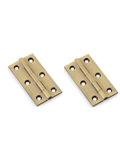 Alexander And Wilks Solid Drawn Cabinet Brass Butt Hinge 2 1/2"(64mm) Antique Brass AW064-CH-AB Pair