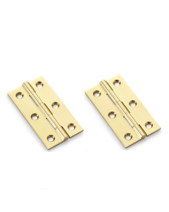 Alexander And Wilks Solid Drawn Cabinet Brass Butt Hinge 2 1/2"(64mm) Polished Brass AW064-CH-PB Pair