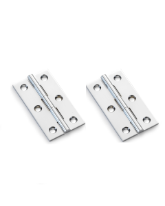 Alexander And Wilks Solid Drawn Cabinet Brass Butt Hinge 2 1/2"(64mm) Polished Chrome AW064-CH-PC Pair