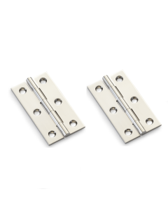 Alexander And Wilks Solid Drawn Cabinet Brass Butt Hinge 2 1/2"(64mm) Polished Nickel AW064-CH-PN Pair