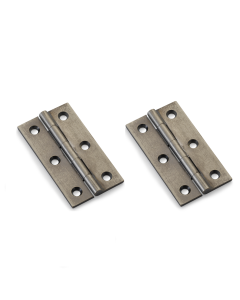 Alexander And Wilks Solid Drawn Cabinet Brass Butt Hinge 2"(51mm) Polished Pewter AW050-CH-PWT Pair