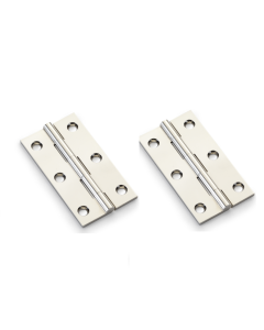 Alexander And Wilks Solid Drawn Cabinet Brass Butt Hinge 3"(75mm) Polished Nickel AW075-CH-PN Pair